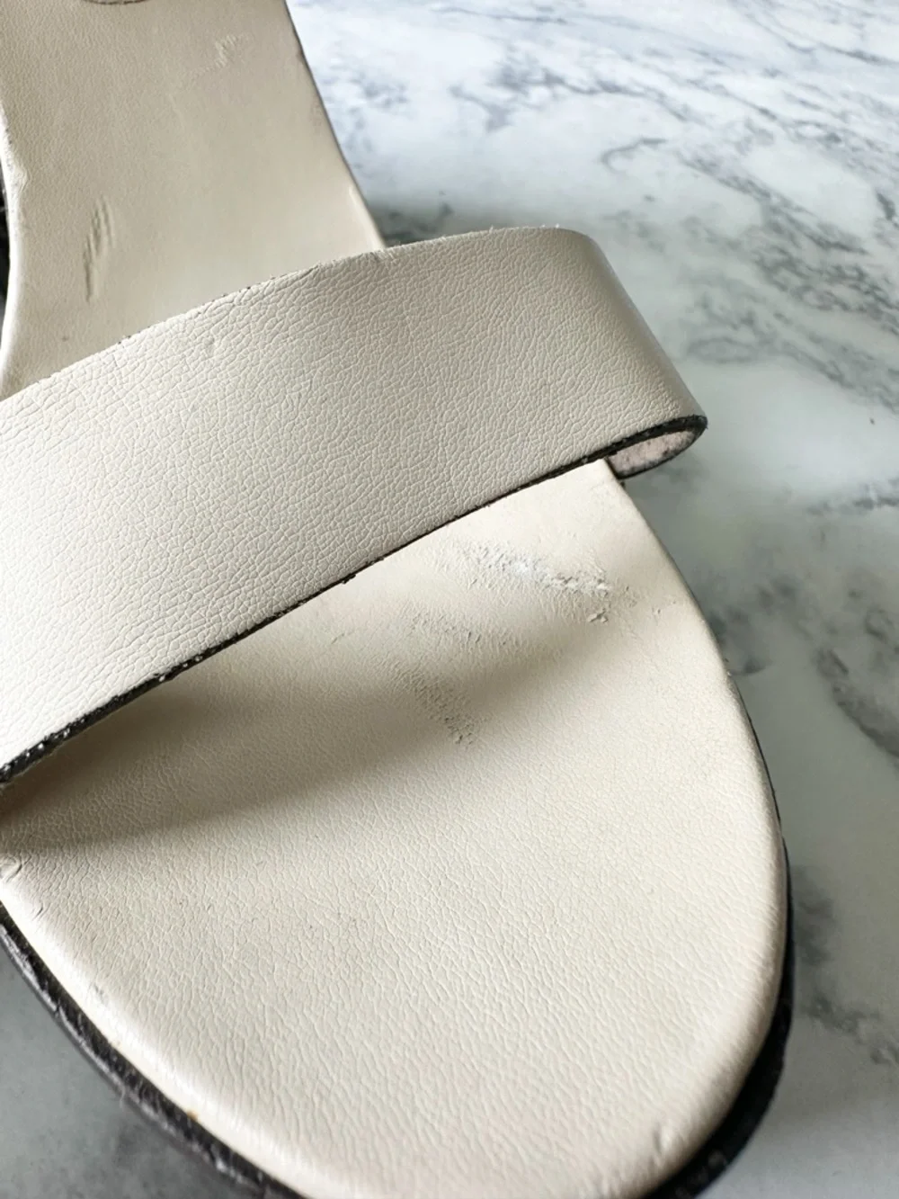 Stella McCartney Beige Chunky Wooden Platform Sandals
